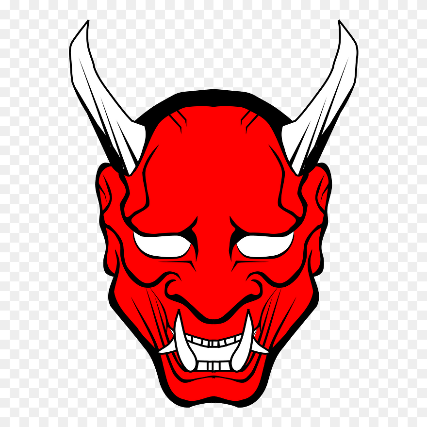 Hannya Vector Free Cliparts - Oni Mask Png Transparent Png