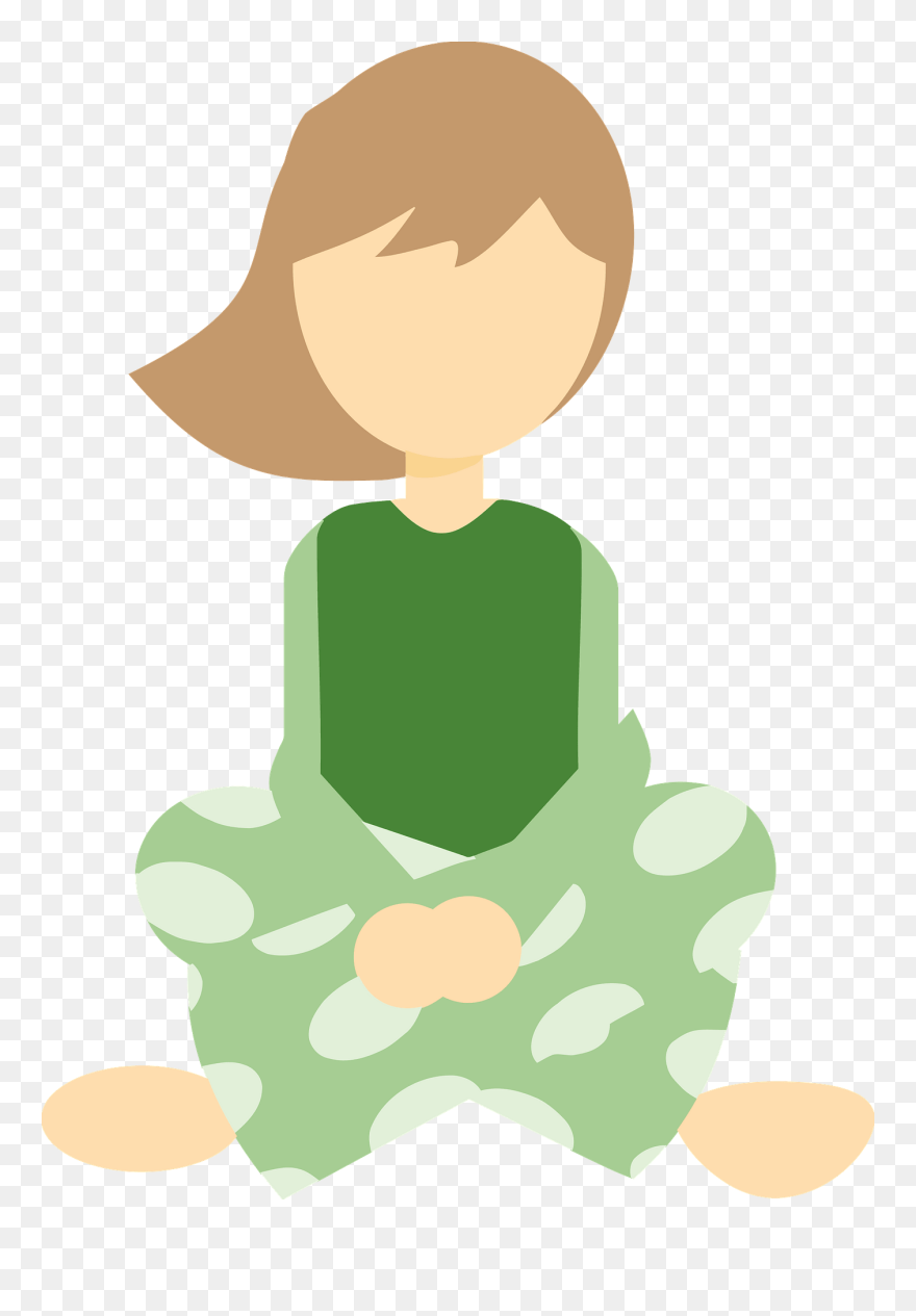 Girl In Sitting Cross Legged Big Image - Girl Sitting Cross Legged Clipart - Png Download
