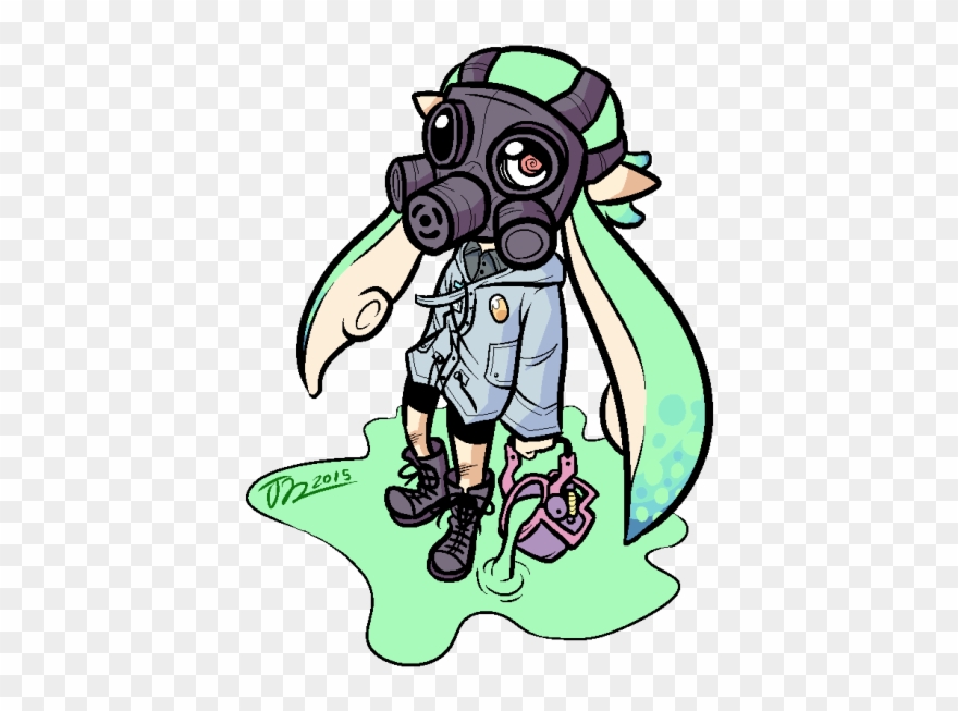 Gas Mask Clipart Hasmat - Inkling With A Gas Mask - Png Download