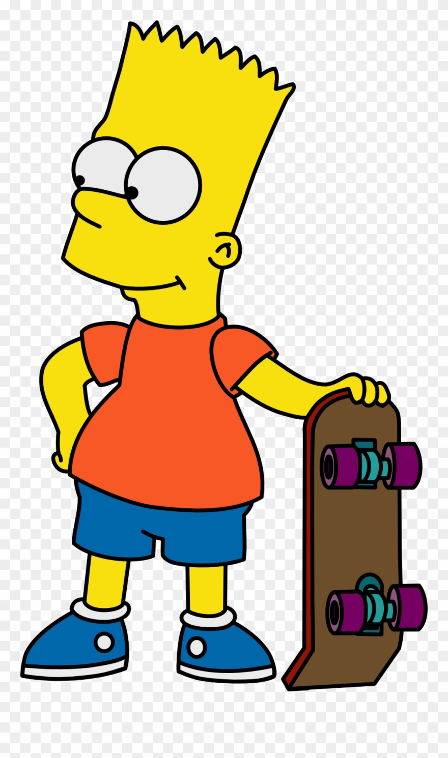 Gas Mask Clipart Bart Simpson - Bart Simpson With Skateboard - Png Download