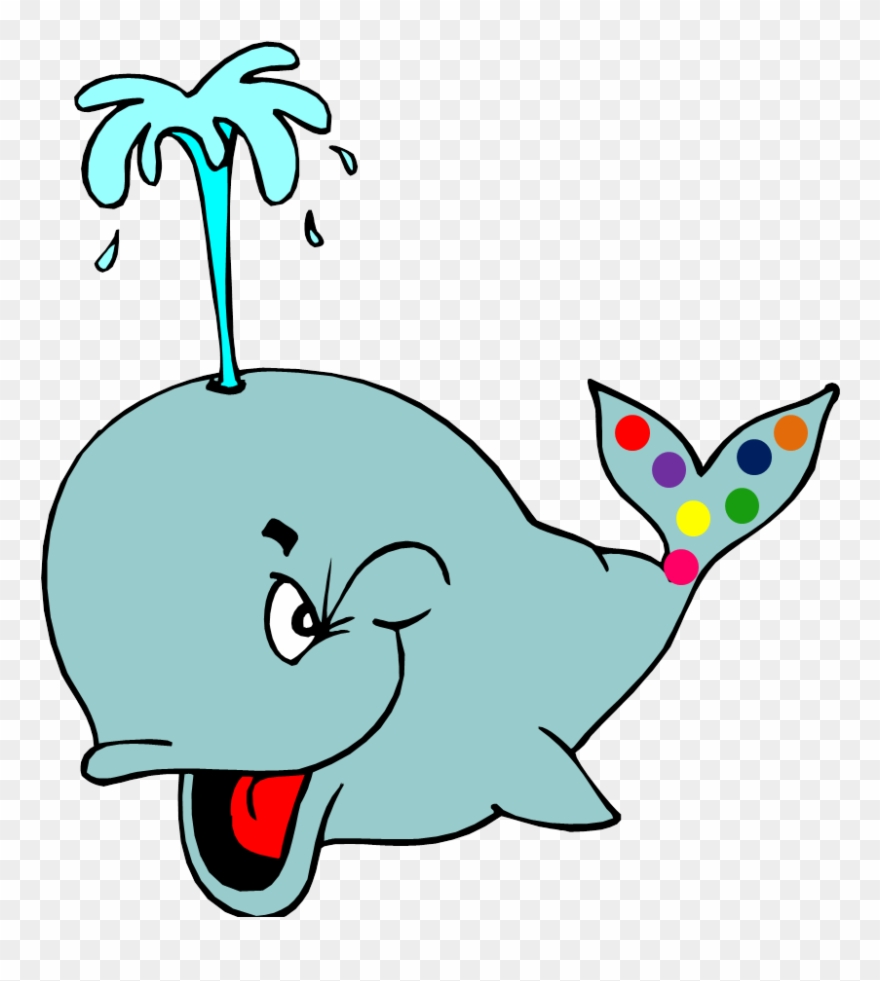 Whale With A Polka Dotted Tail Clipart