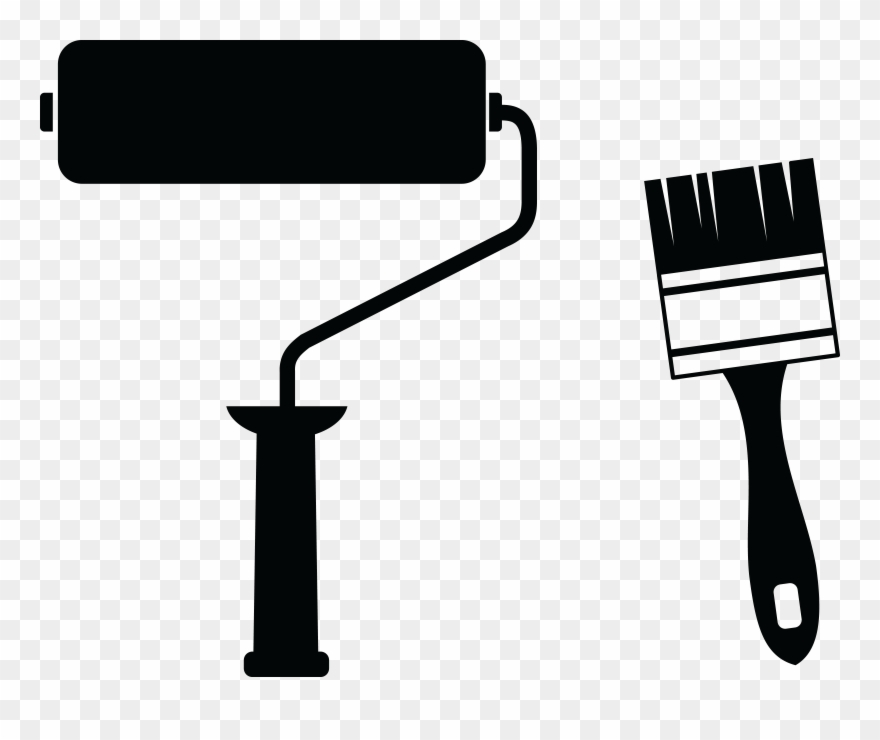 Free Clipart Of A Paint Roller And Brush - Paint Roller Brush Png Transparent Png