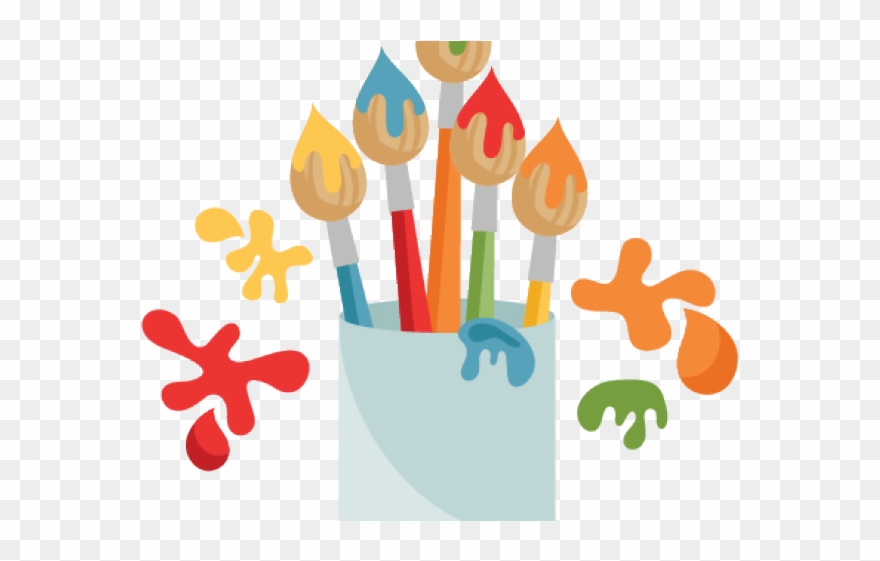 Cute Paint Brush Clip Art - Png Download