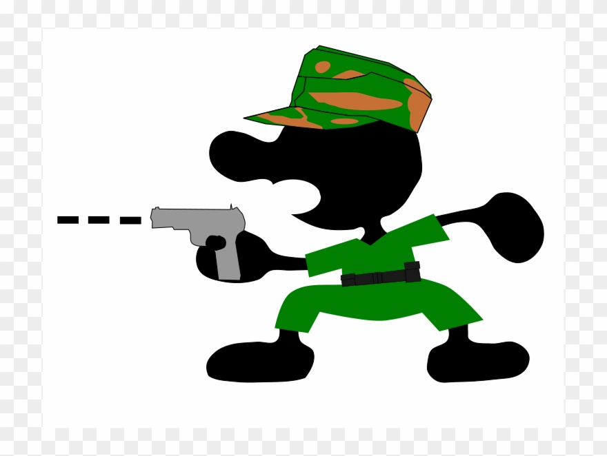 Drawing Pixel Art Computer Icons Watercolor Painting - Mr Game And Watch With Gun Clipart