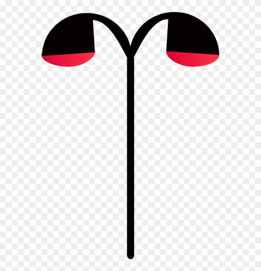 Street Lamp Post Double - Street Light Clipart