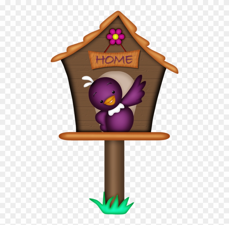 Aves & Passáros & Corujas Etc - Cartoon Birds Houses Clipart