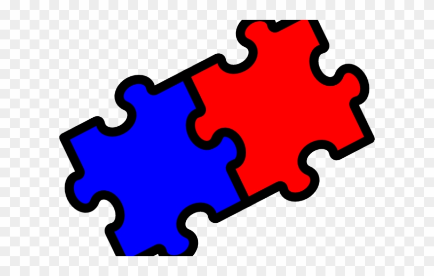2 Puzzle Pieces Clip Art - Png Download