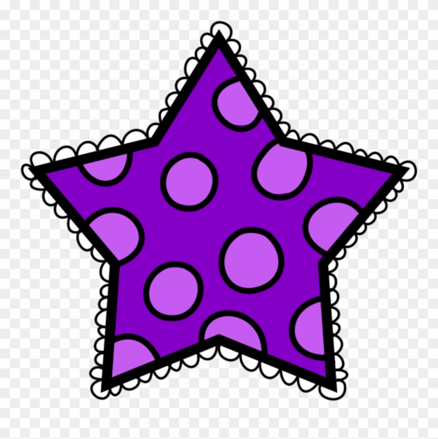 Stars ‿✿⁀○ School Clipart, New School Year, - Polka Dot Star Clipart - Png Download