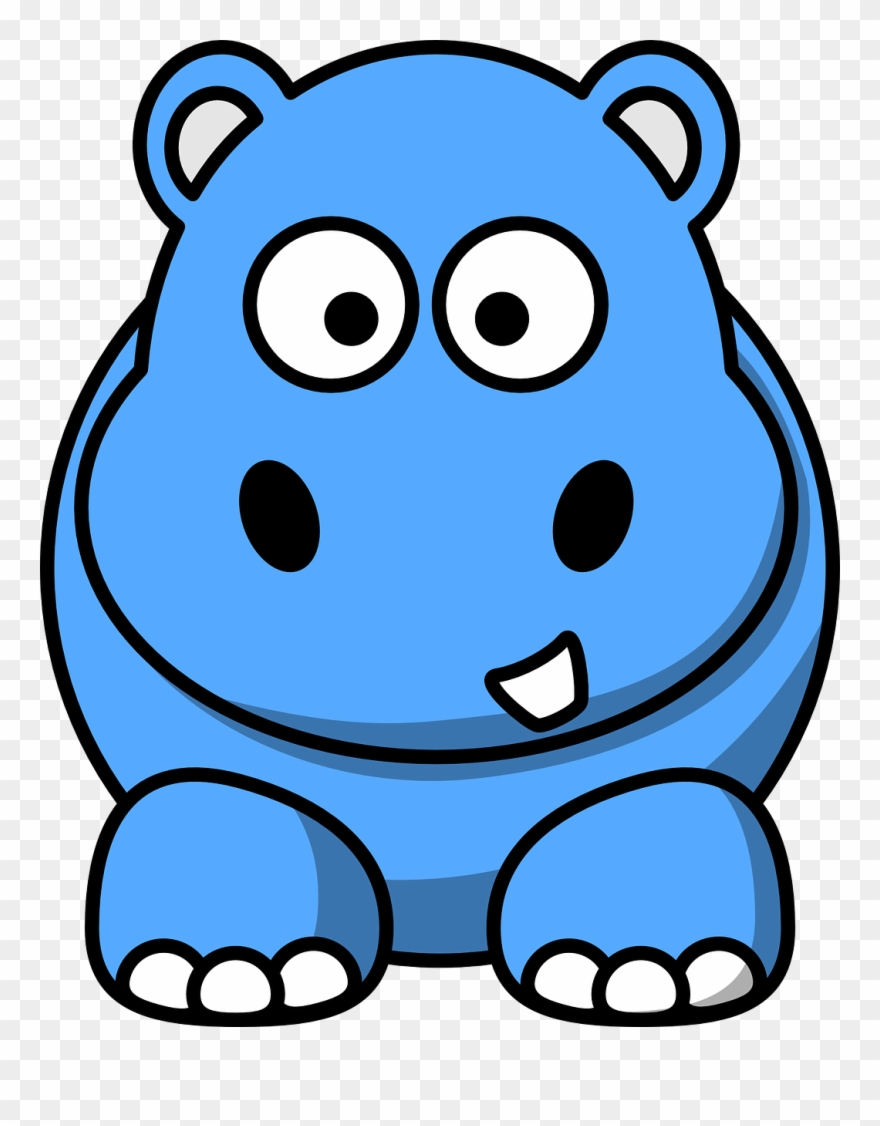 Hippopotamus Blue X Dumielauxepices - Cartoon Hippo Clipart