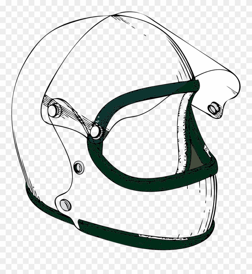 Crash Helmet Black White Line Art 999px 228 - Motorcycle Helmet Clipart Black And White - Png Download