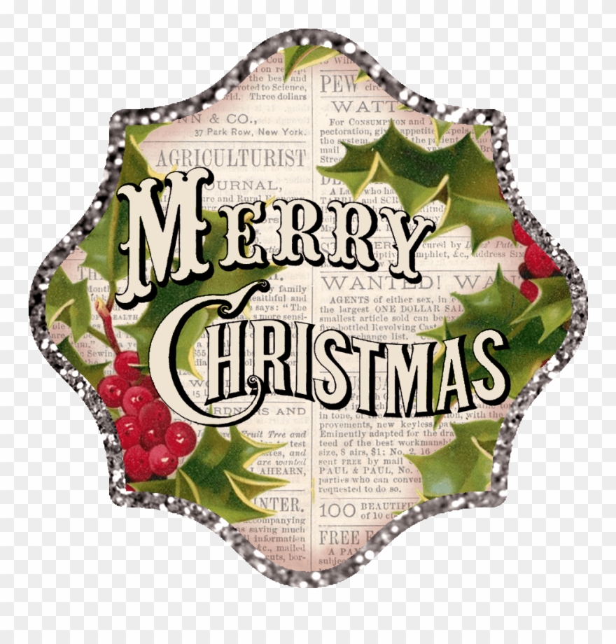 Vintage Merry Christmas Clip Art - Png Download