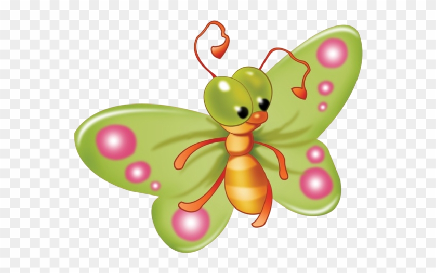 Baby Butterfly Cartoon Clip Art Pictures - Cartoon Bug No Background - Png Download