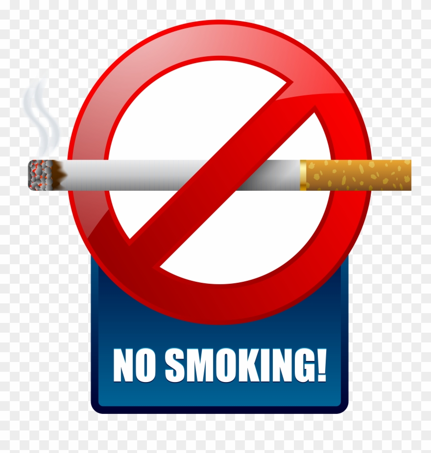 Blue No Smoking Warning Sign Png Clipart - No Smoking Cigarette Sign Transparent Png