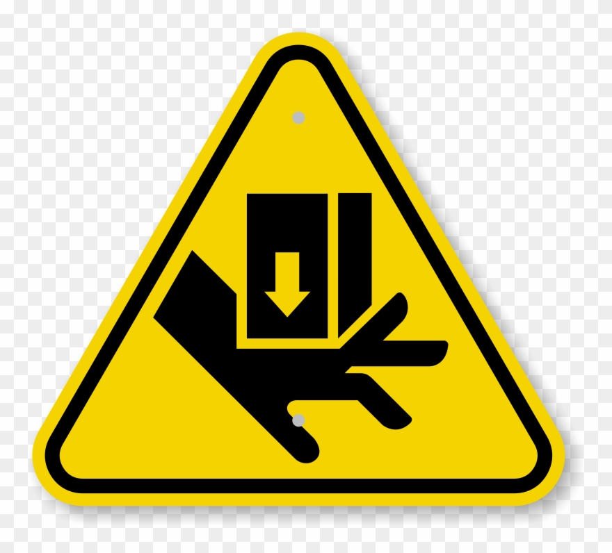 Pinch Point Warning Sign - Pinch Point Symbol Clipart