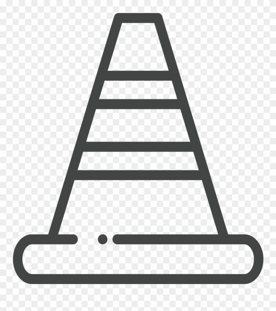 Substandard Streets - Outline Traffic Cone Clipart