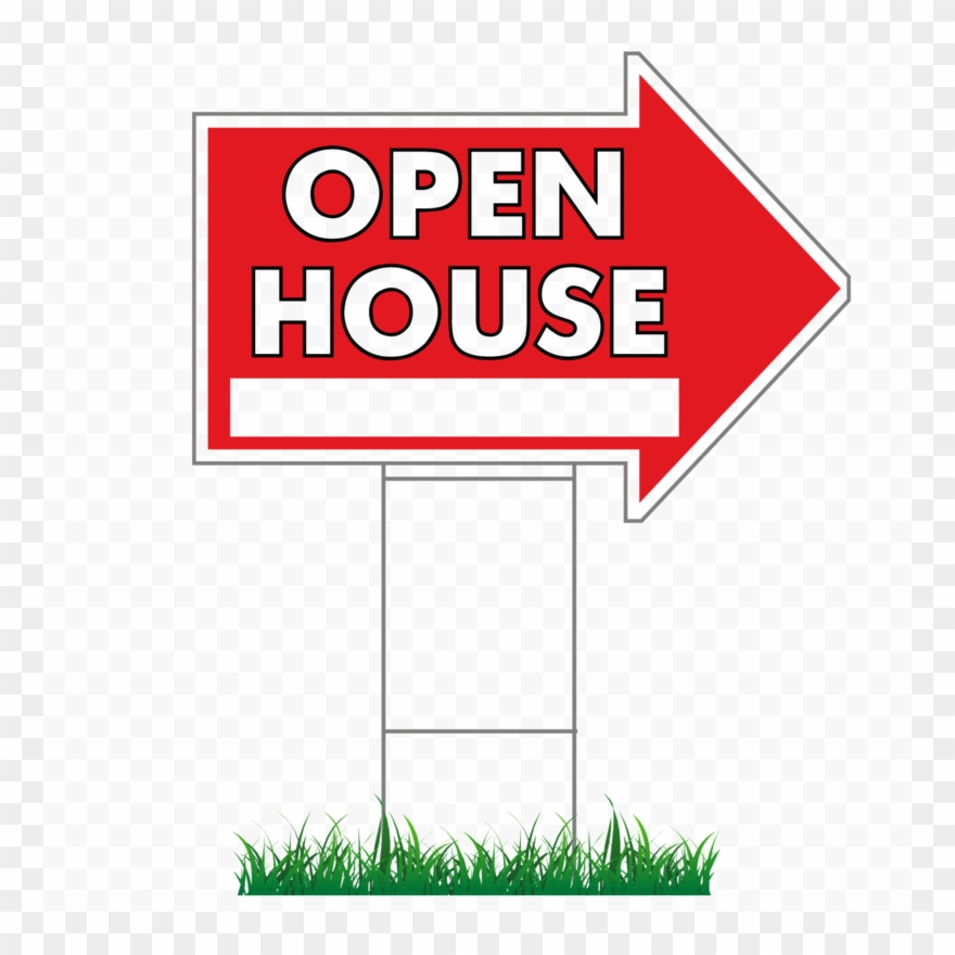 16" X 24" Open House Directional Arrow Signs & Stakes Clipart (277909