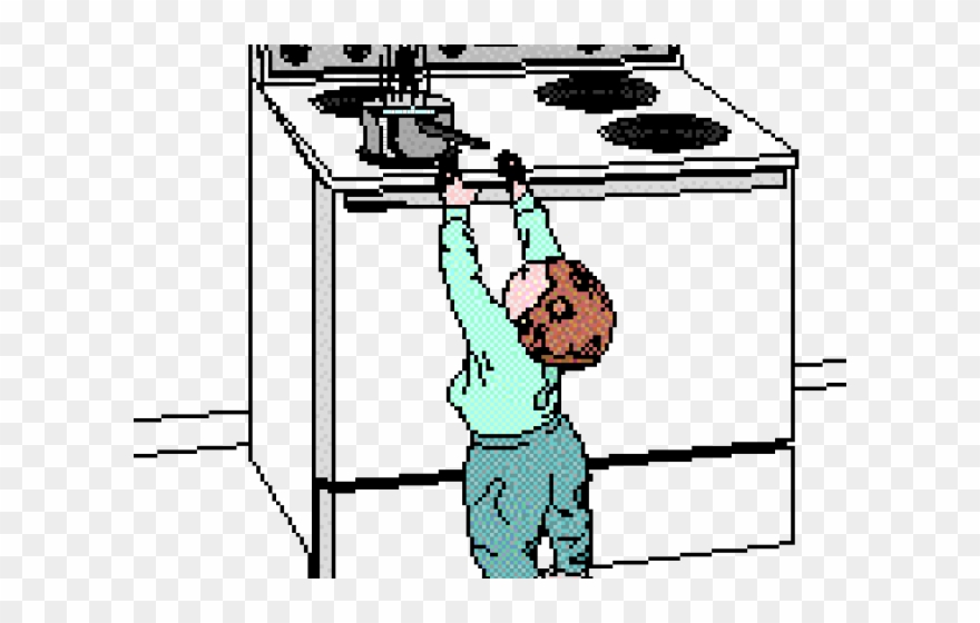 Danger Clipart Hot Stove - Kitchen Safety Clipart - Png Download