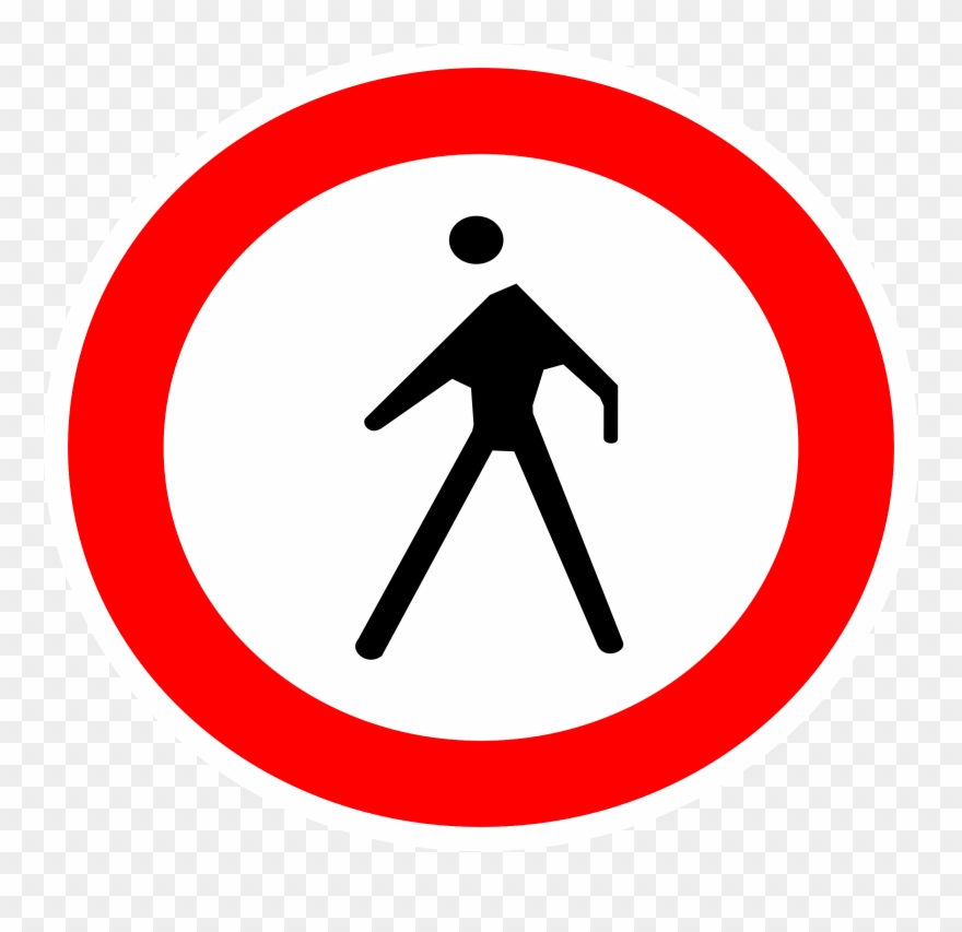 Traffic Sign No Symbol Warning Sign - Circulacion Prohibida De Peatones Imagen Circular Clipart