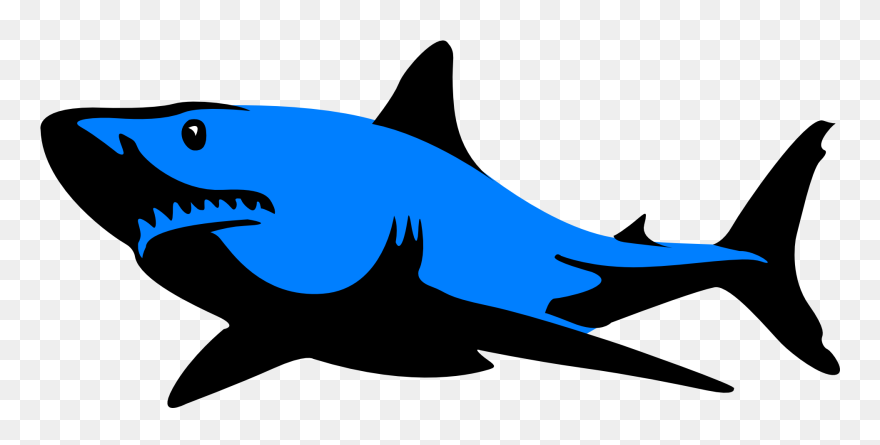Jaws Cliparts - Black Shark Clipart - Png Download