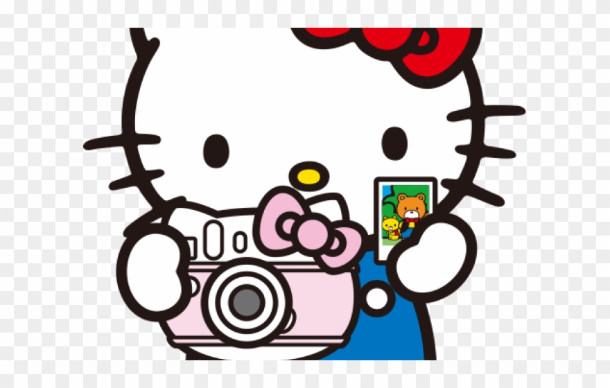 Camera Clipart Hello Kitty - Hello Kitty Holding Camera - Png Download