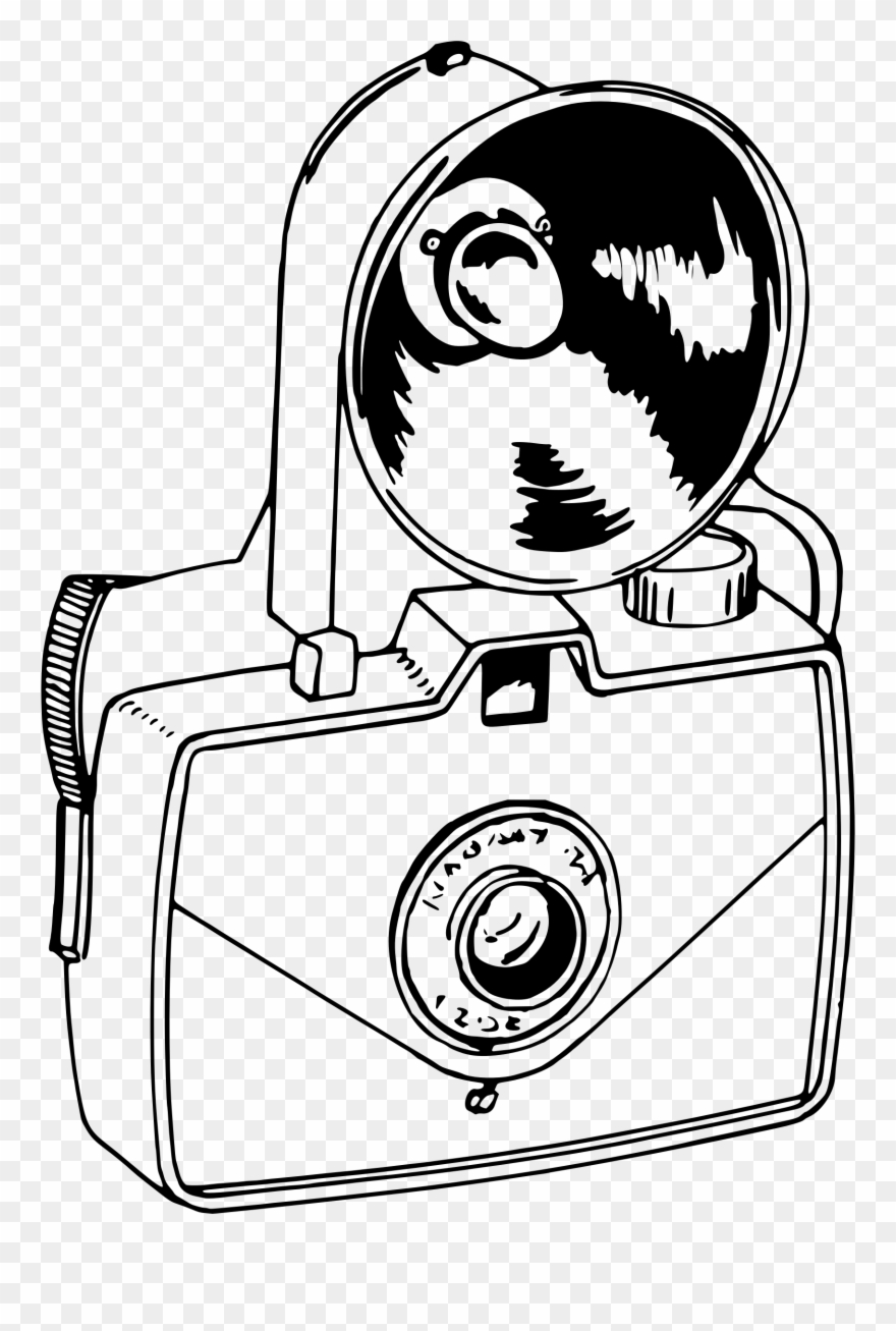 Clip Royalty Free Stock Clipart Camera Big Image - Old Fashion Camera Drawing - Png Download