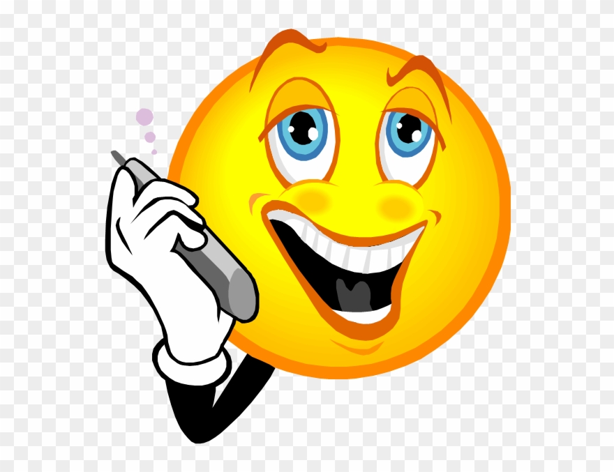 Smiley Face On Phone Clipart