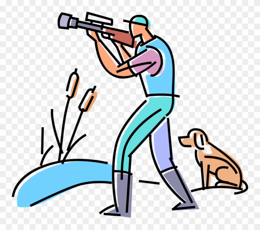 Hunter Vector Shotgun Clipart