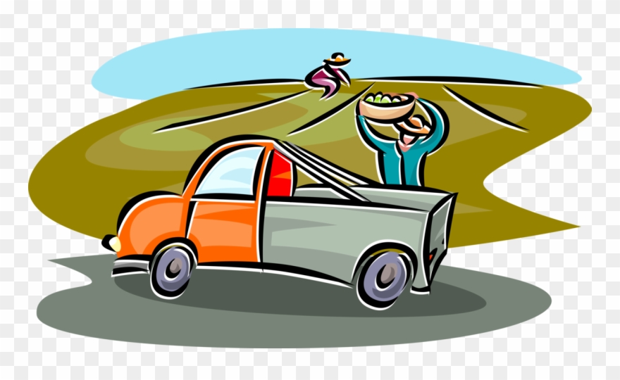 Vector Illustration Of Farm Field Workers Harvesting Clipart