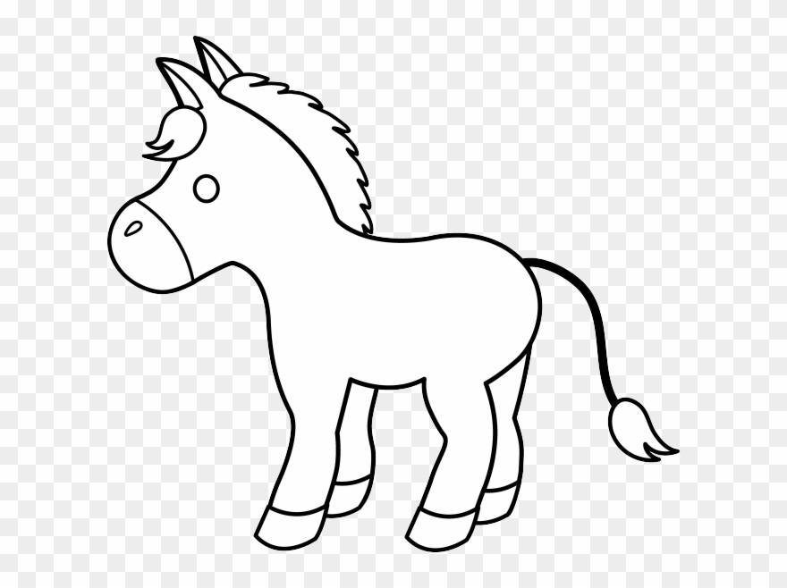 Donkey Clipart Outline - Png Download