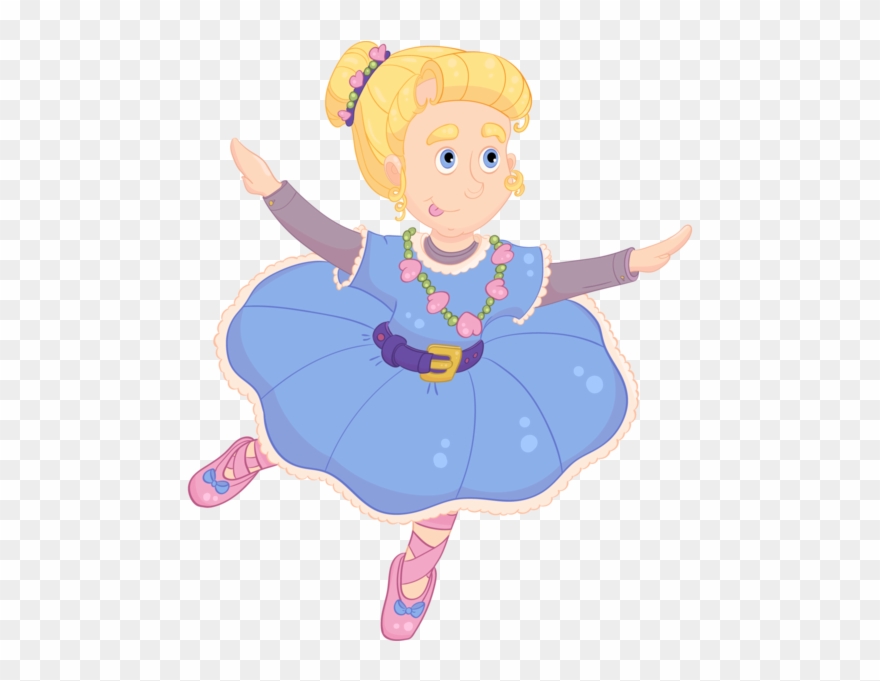 Ballerina Flat Design Vector Postcard Illustration Clipart