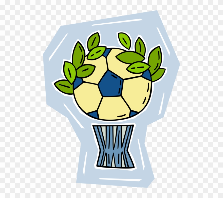 Soccer Ball Football With Laurel Wreath Image Clipart