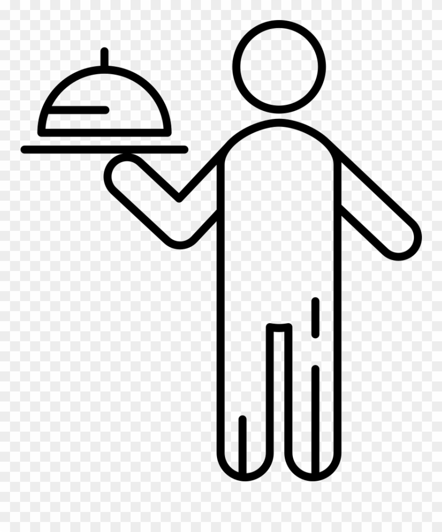 Waiter With Food Tray Comments Clipart
