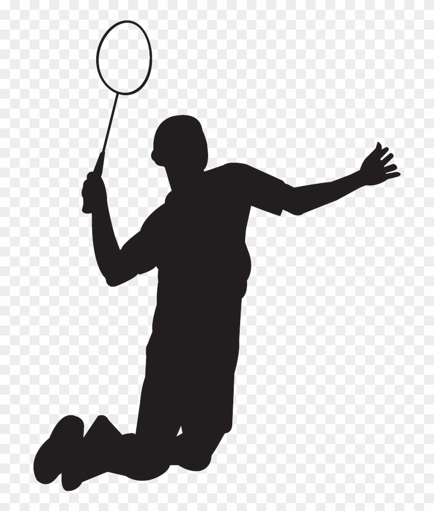 Girl Badminton Black And White Clipart - Png Download