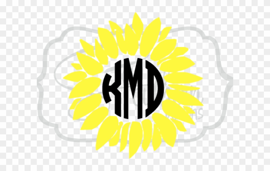 Sunflower Clipart Monogram - Png Download