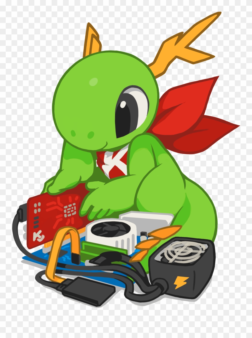 Kde Mascot Konqi For Hardware Related Applications Clipart