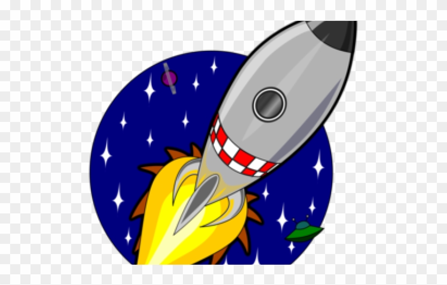 Drawn Rocket Space Clipart - Png Download