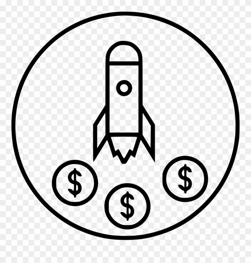 Coins Fly Rocket Space Spaceship Startup Comments Clipart