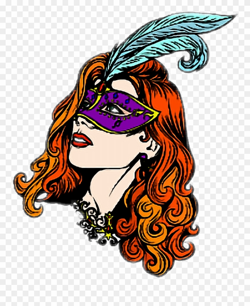Masked Mask Woman Colorful Masquerade Masqurade Covered Clipart