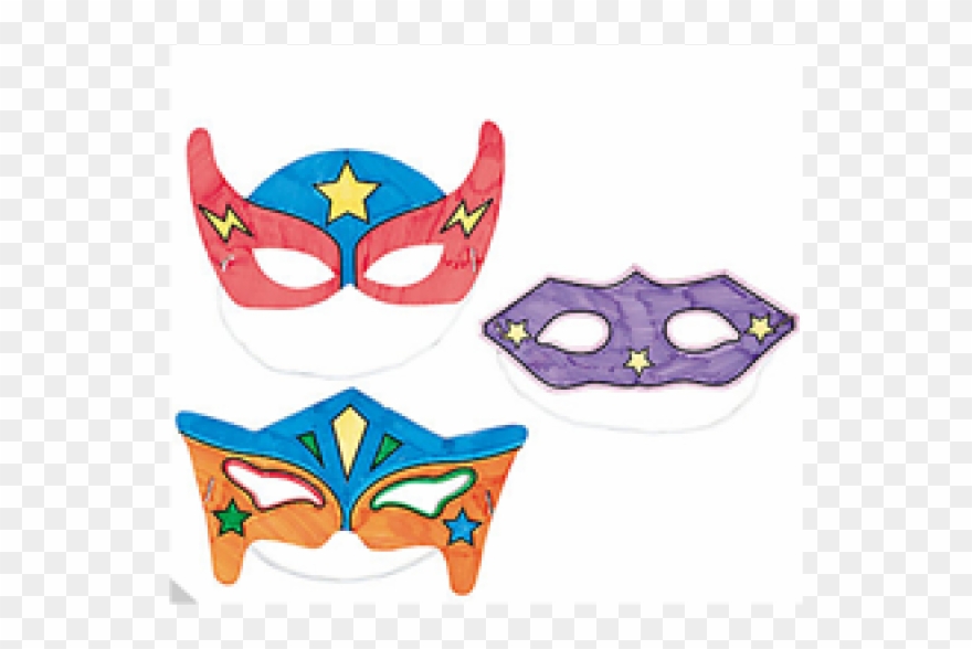 Color Your Own Superhero Masks Clipart