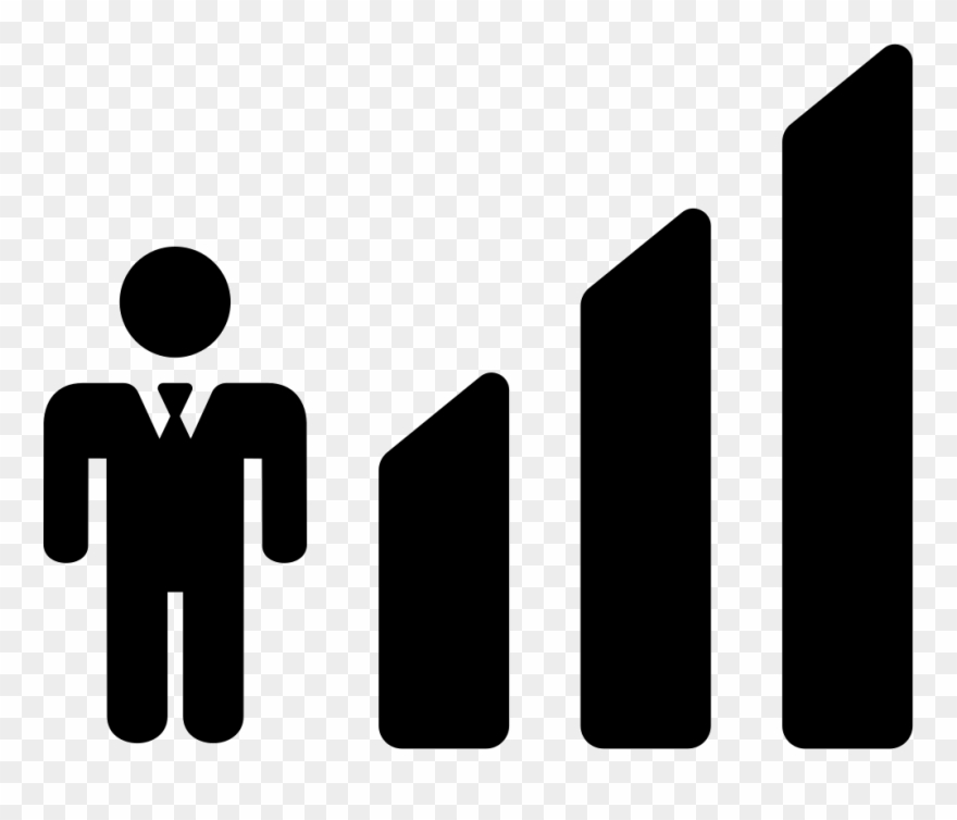 Job Search Symbol With A Man And Bars Graphic Comments Clipart