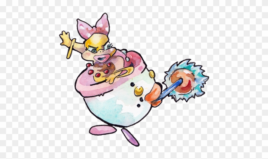 Watercolor And Ink Painting Of Wendy Koopa For The Clipart