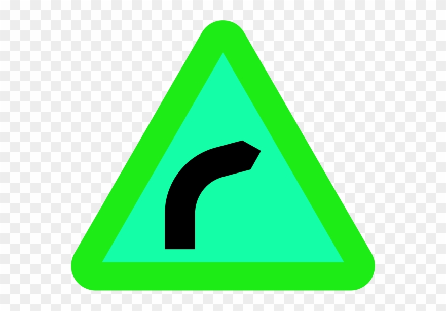 Dangerous Bend To Right Vector Clip Art Clipart - Png Download