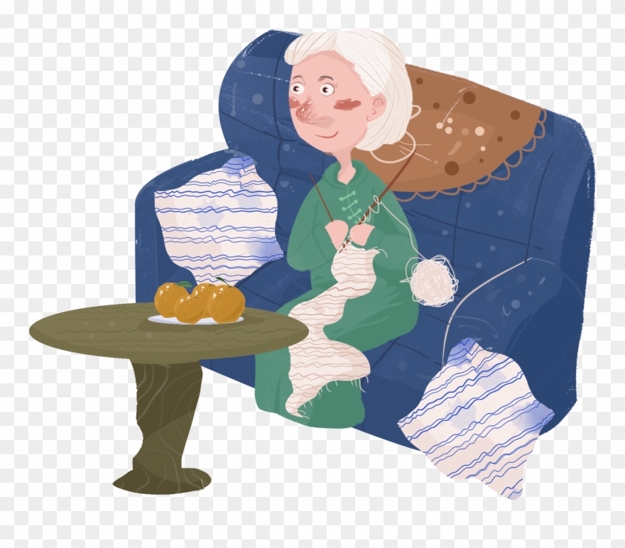 Handgemalt Retro- Illustration Sofa Png Und Psd Clipart