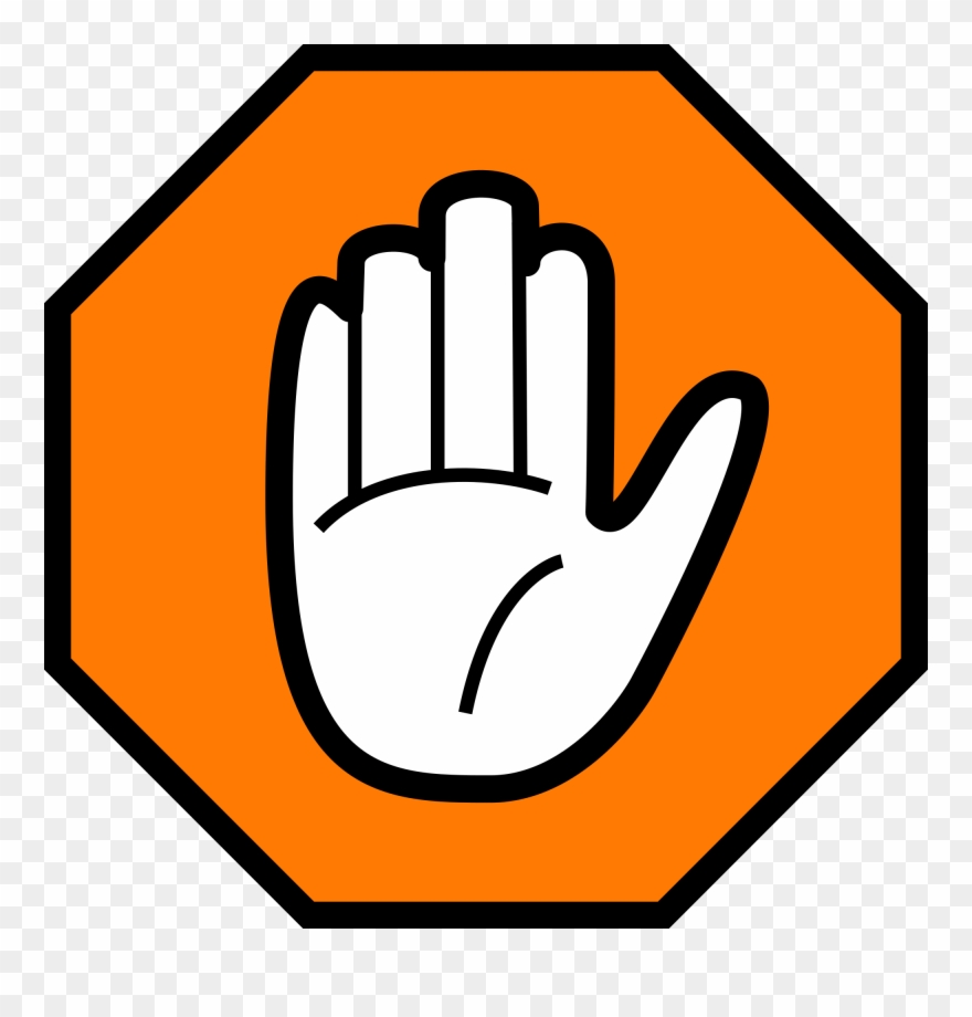 Stop Hand Orange Clipart