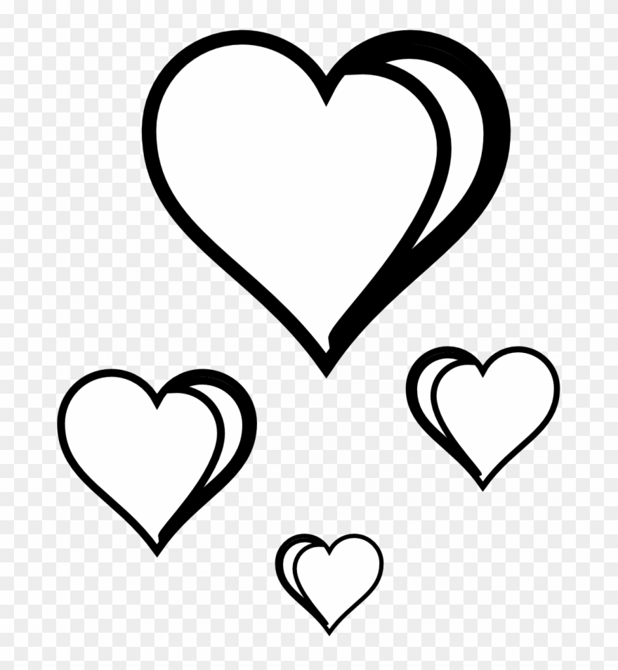 Valentine Coloring Clipart - Png Download