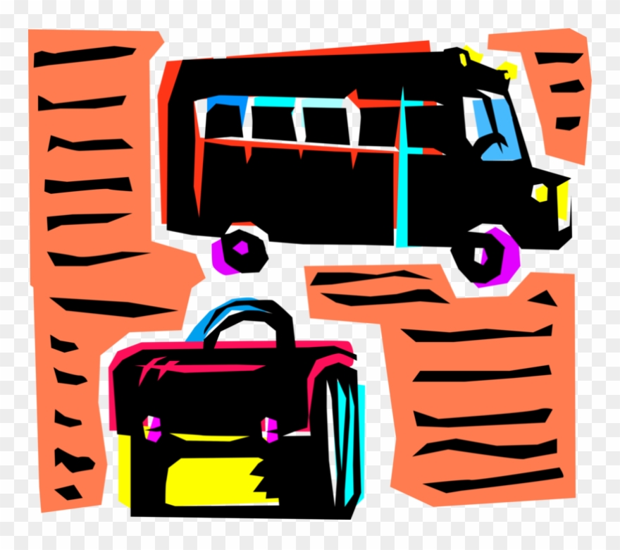 Vector Illustration Of Schoolbus Or School Bus Used Clipart