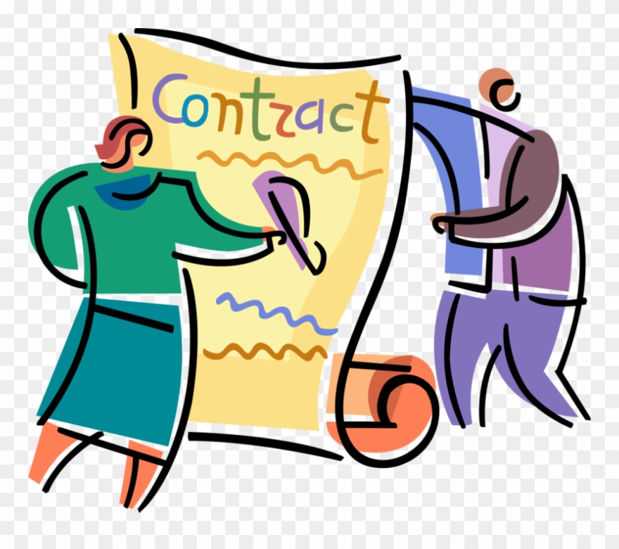 Vector Illustration Of Business Associates Sign Legal Clipart