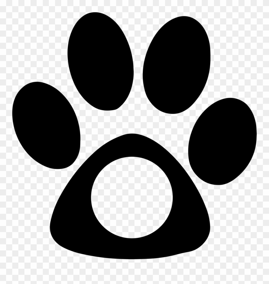Paw Print Clip Art Black And White - Png Download