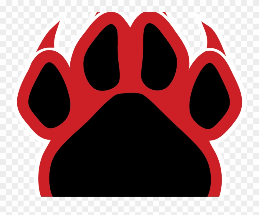 Red Wolf Paw Print Clip Art Library - Png Download