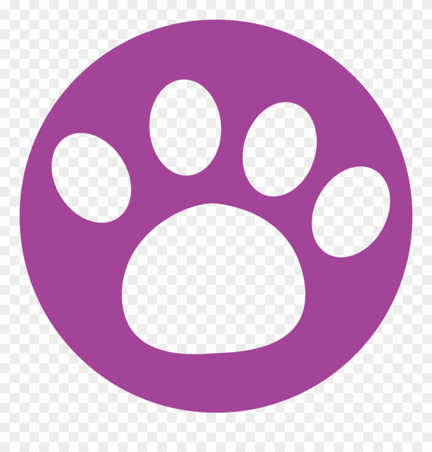 Purple Paw Print Clip Art - Png Download